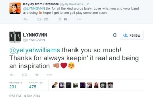 PVRIS e Hayley Williams no twitter